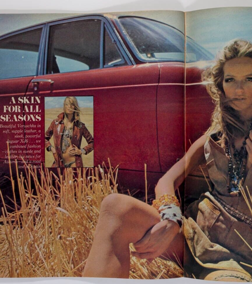 Veruschka JAGUAR XJ6 Jack Webber TELEGRAPH magazine September 1968 Mediums AVON