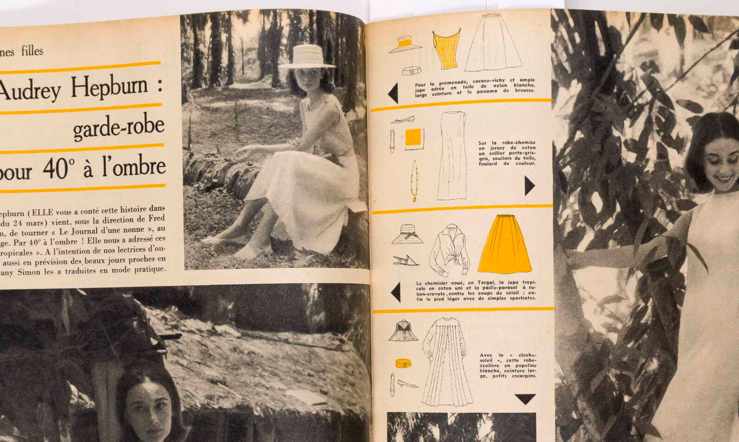 Audrey Hepburn CHANEL PATTERN Yves Saint Laurent BERNARD BUFFET Fr Elle magazine