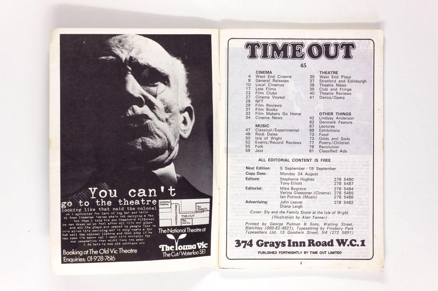 Sly & The Family Stone ISLE OF WIGHT Time Out magazine 1970 Jul LINDSAY ANDERSON