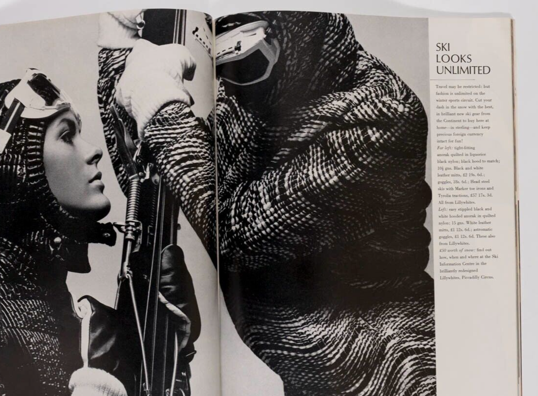 Brigitte Bauer RONAN O'CASEY Roman Polanski HARPERS Dec 1966 Skiwear HARDY AMIES