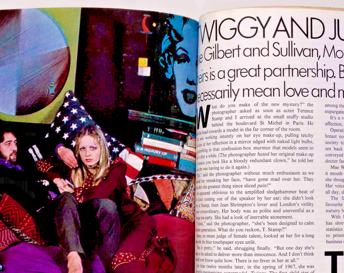 PAULENE STONE Laurence Harvey GRETA NORRIS Cosmopolitan magazine Jul 1972 Twiggy