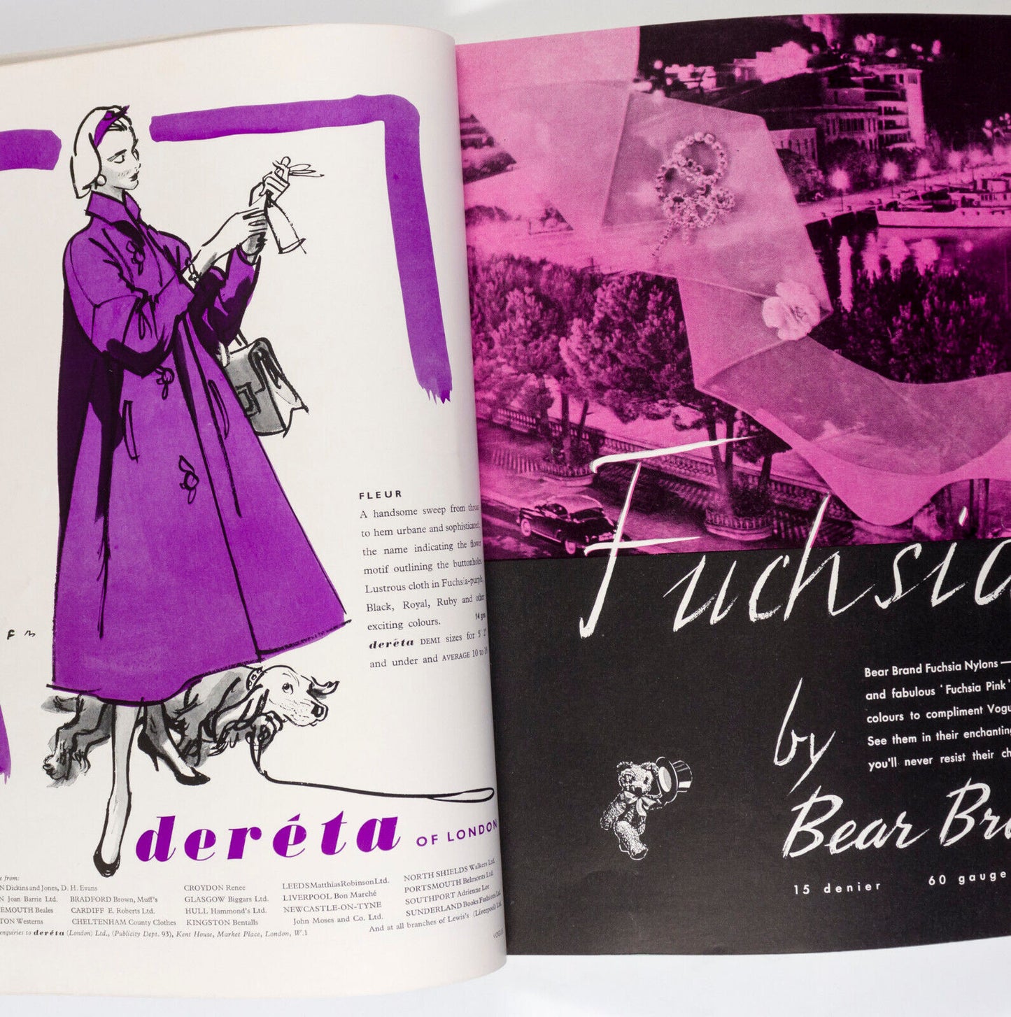 Marie Helene Arnaud NORMAN PARKINSON Helmut Newton RENE BOUCHE vtg FUCHSIA VOGUE