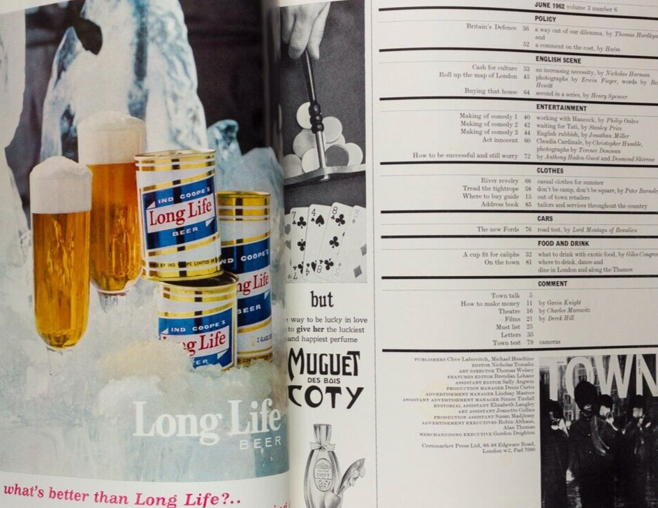 Erwin Fieger LONDON Tony Hancock TOM WOLSEY Claudia Cardinale TOWN magazine 60s