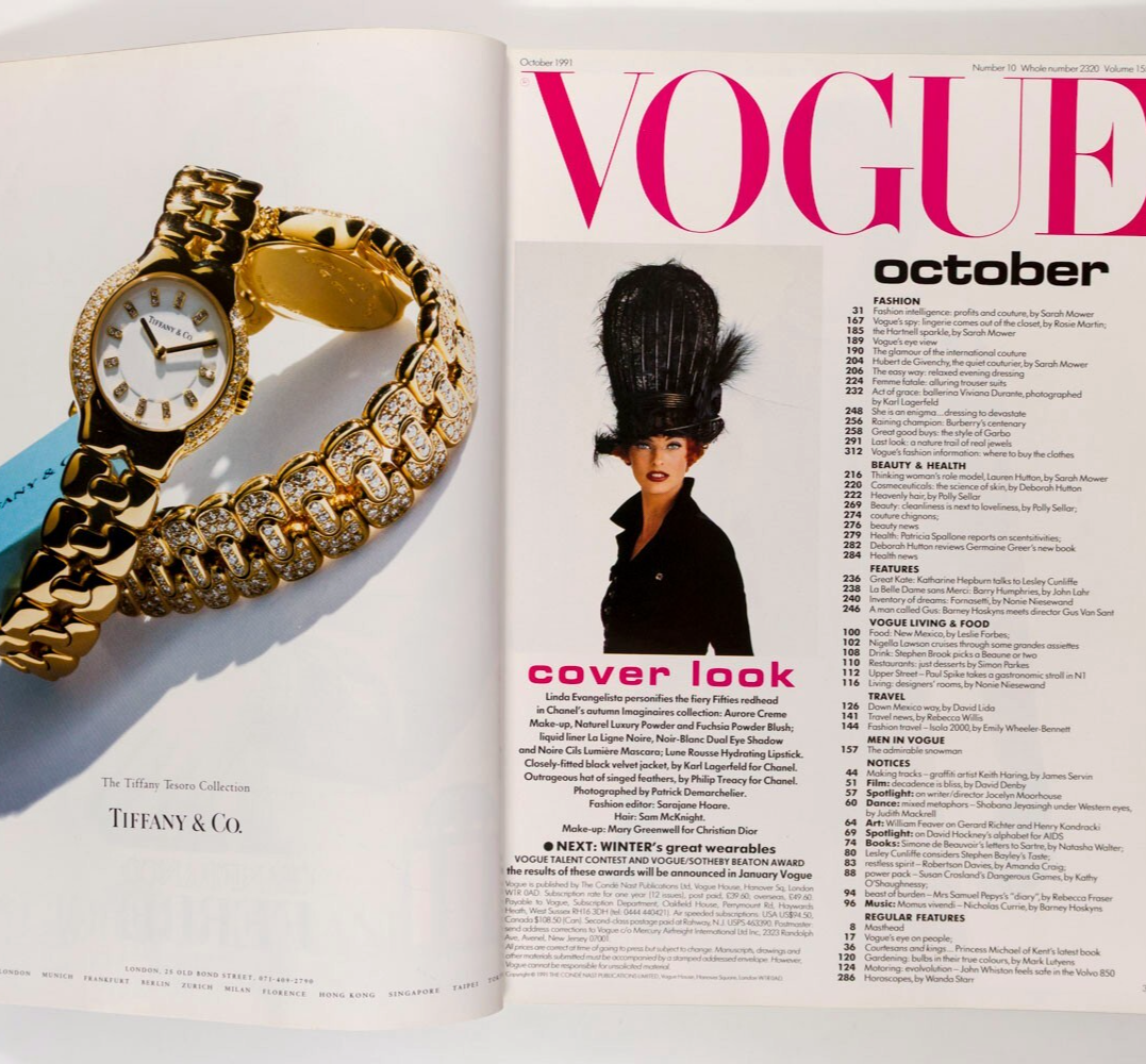 Linda Evangelista TATJANA PATITZ Yasmeen Ghauri VOGUE October 1991 Givenchy DIOR