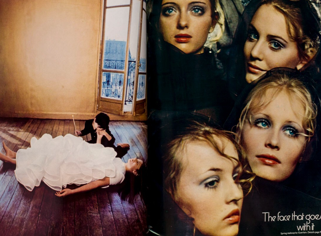 Sarah Moon QUANT Peccinotti HARPER'S BAZAAR March 1969 Kellie Wilson RABANNE vtg