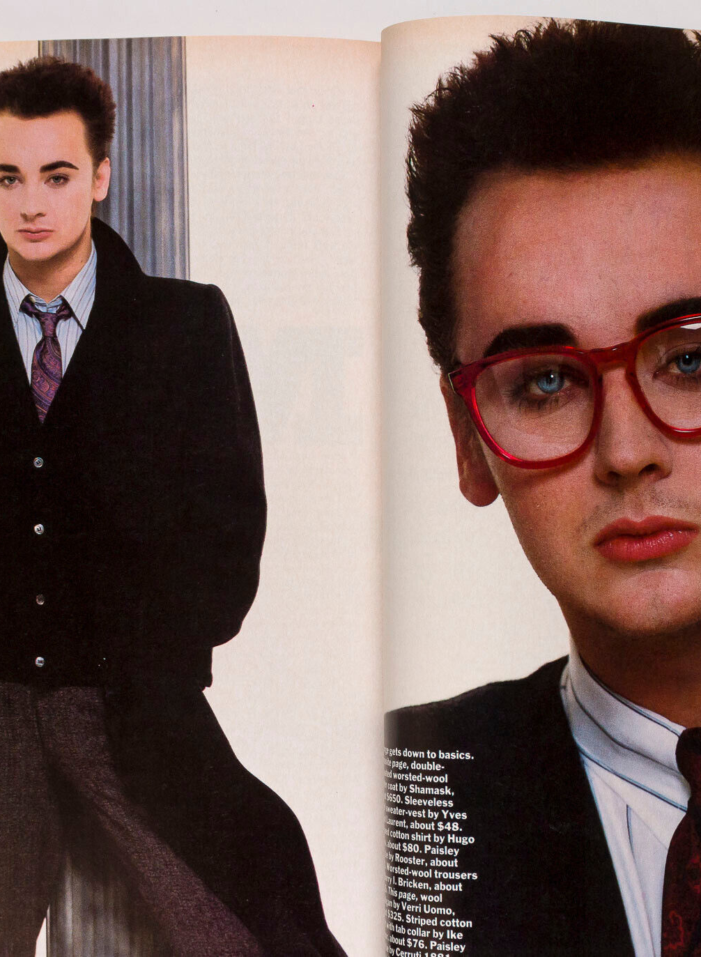 Jeff Goldblum BOY GEORGE Kevin Kline COSTNER US GQ magazine 1985 July JEFF FAHEY