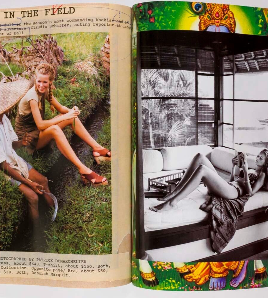 Kate Moss CLAUDIA SCHIFFER Carrie Fisher HARPERS April 1994 de Kooning COUTURE