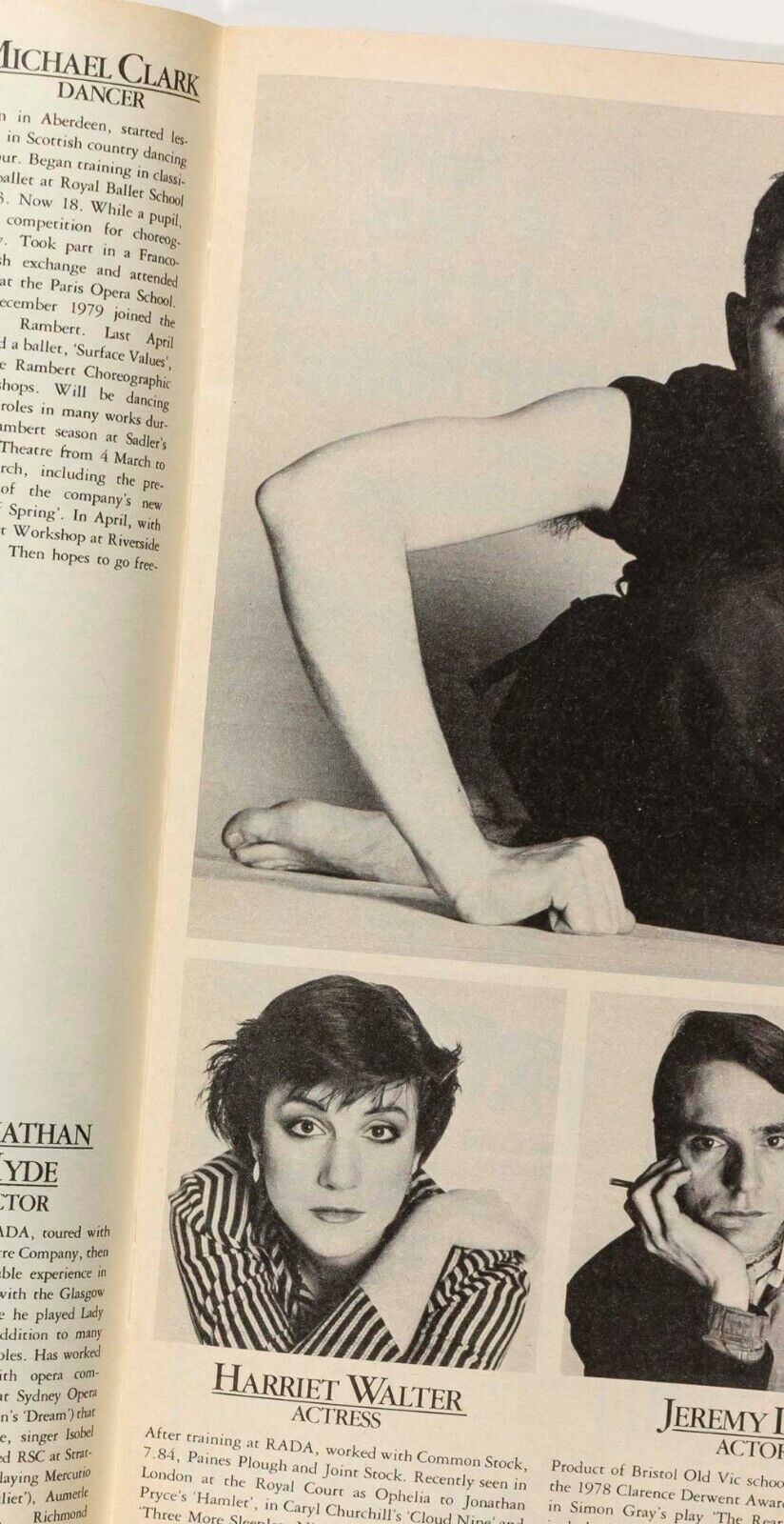 PHIL DANIELS Davis MICHAEL CLARK Jeremy Irons DAVID BAILEY Observer magazine UK