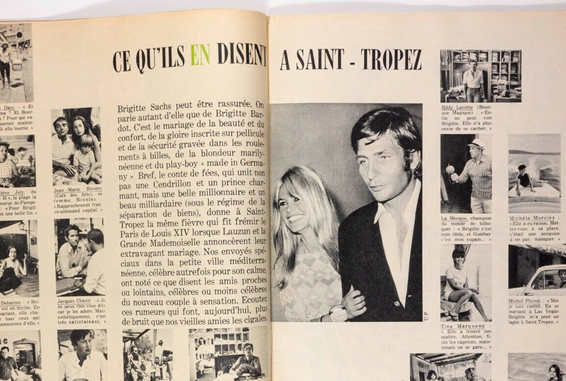 Anouk Aimee PIERRE BAROUH Bardot USSR St Tropez SACHA Michel Legrand FRENCH ELLE