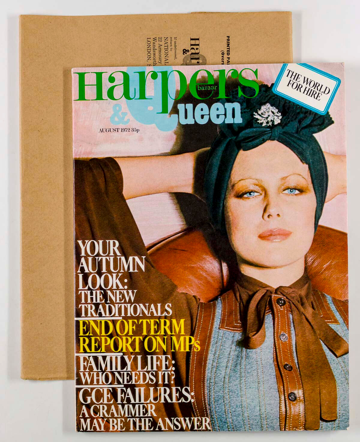 Fiona Lewis NORMAN EALES Jean Muir DIOR Bill Gibb ~ HARPERS & QUEEN Aug 1972 vtg