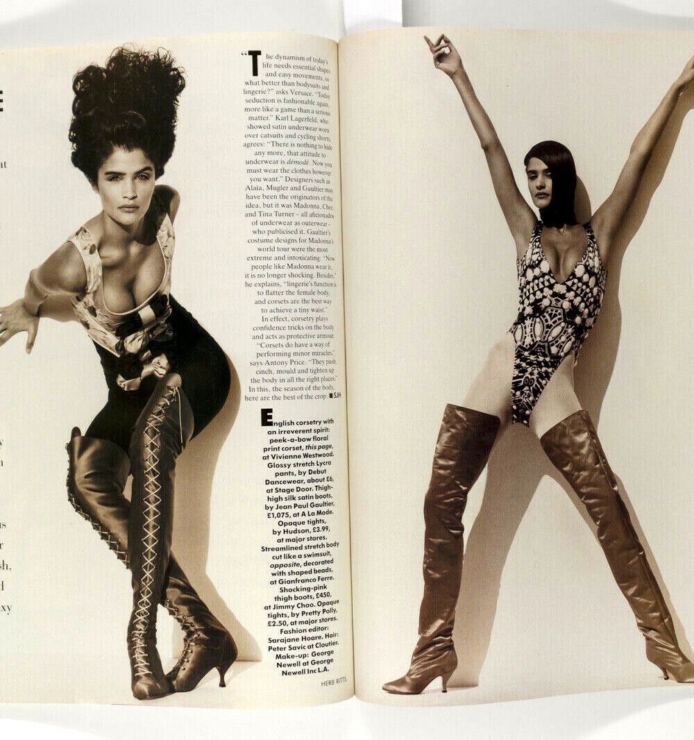 Linda Evangelista HELENA CHRISTENSEN Marcus Schenkenberg UK Vogue February 1991