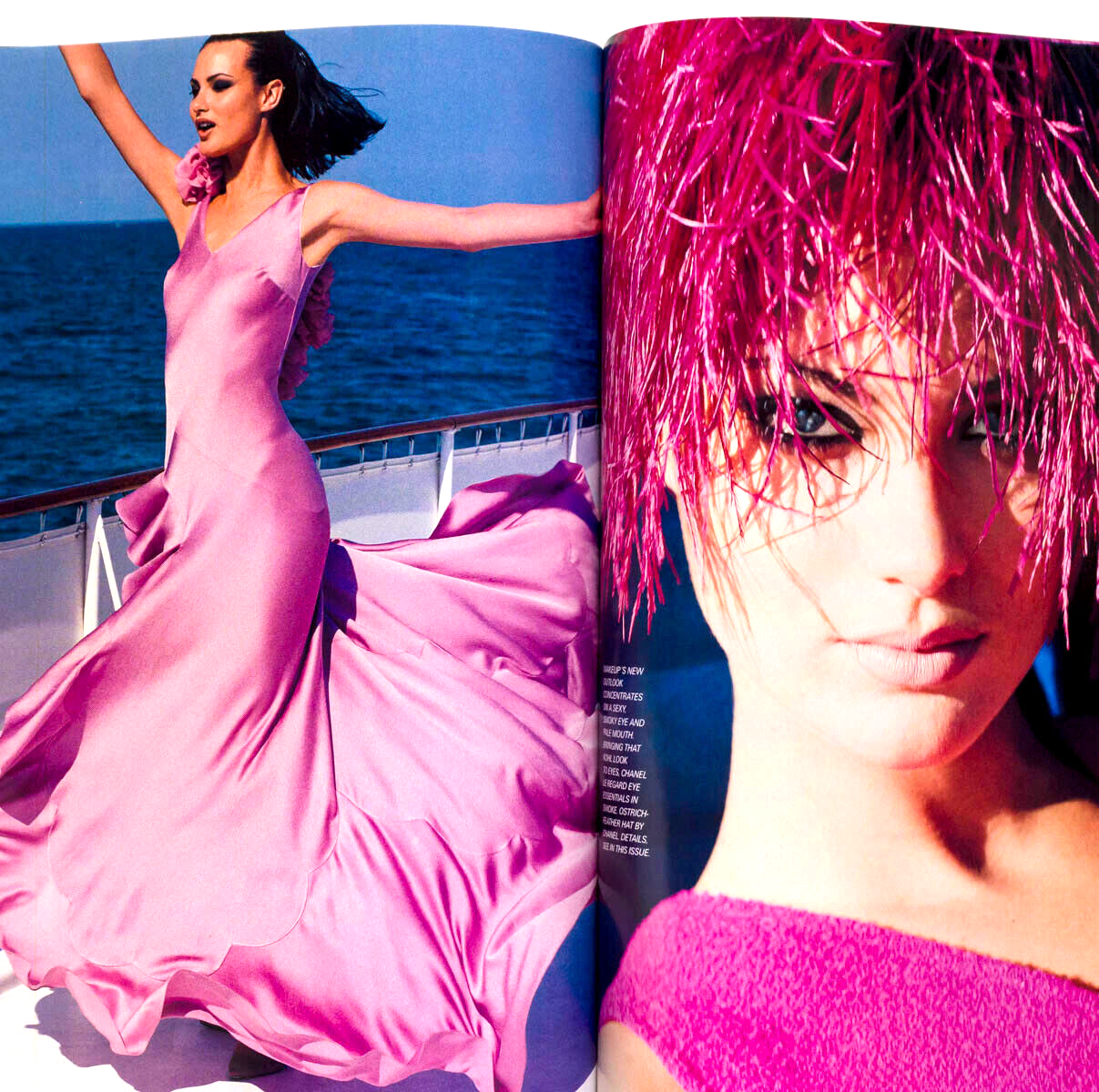 Amber Valletta IMAN Bowie HELMUT NEWTON Liz Hurley VOGUE June 1995 30th birthday