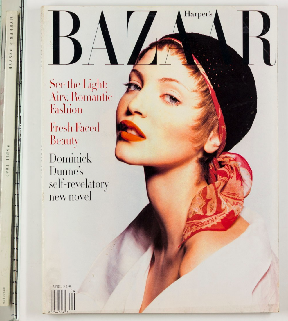 NADJA AUERMANN Kristen McMenamy DOMINICK DUNNE Harpers Bazaar 1993 April BUSSELL