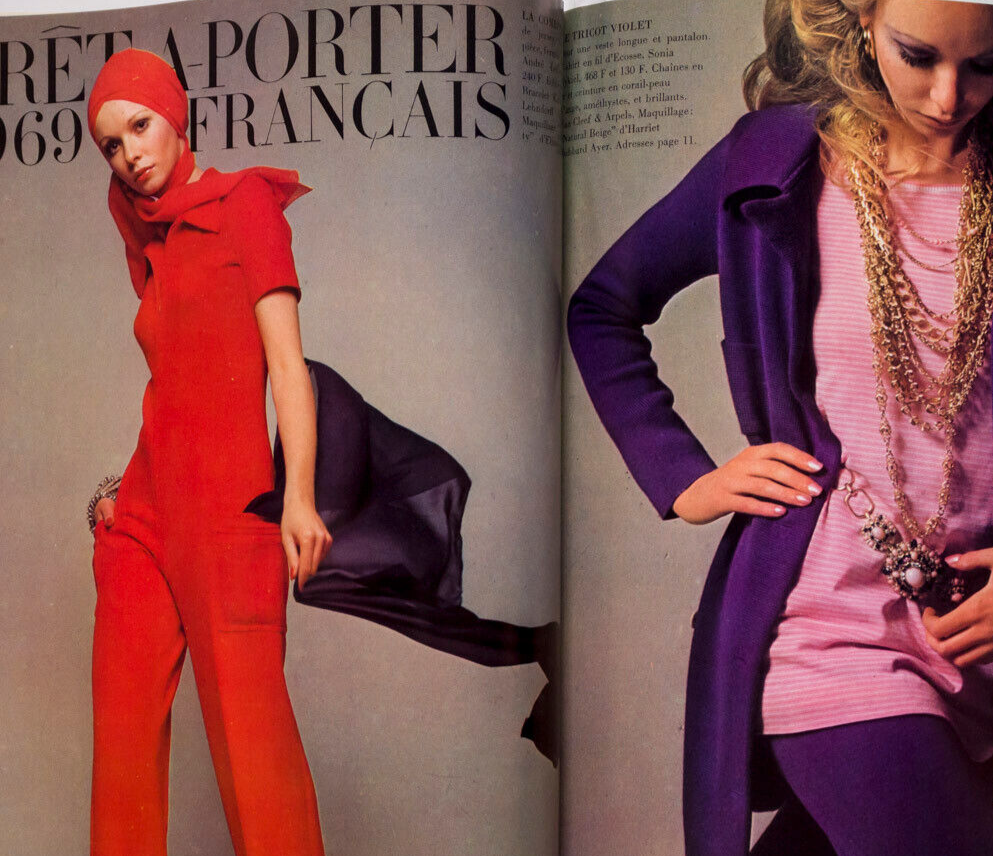 Catherine Deneuve SHARON TATE Guy Bourdin PARIS VOGUE February 1969 Marbella RTW