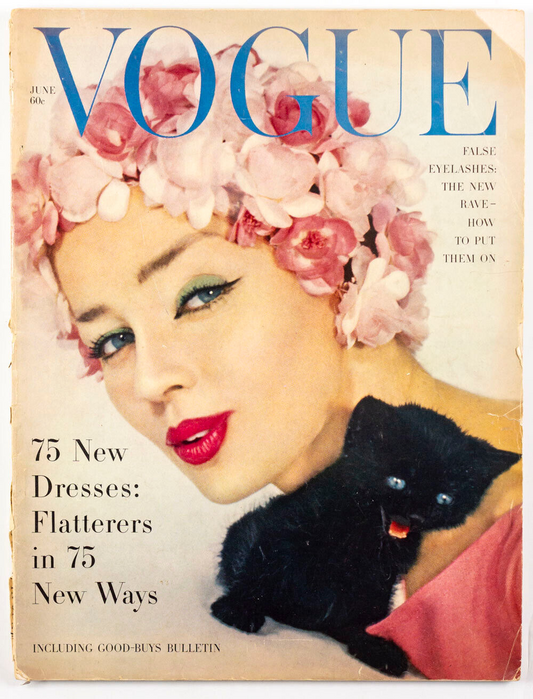 VIRGINIA WOOLF Dolores Hawkins Phelps BLACK CAT IRVING PENN Vamp VOGUE June 1958