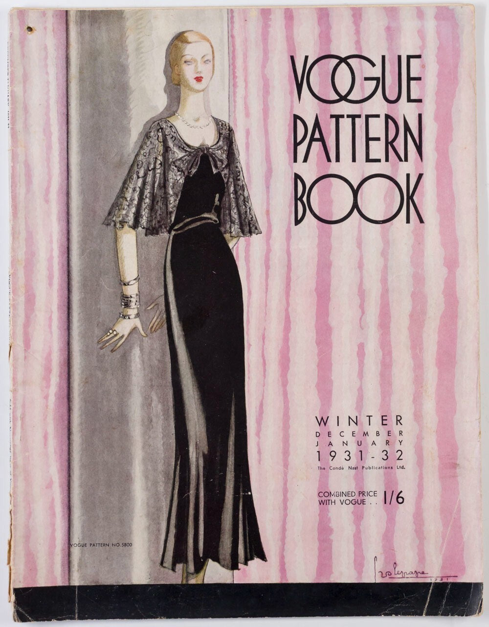 VOGUE PATTERN book December 1931 GEORGES LEPAPE Fashion WINTER Art Deco UK Women