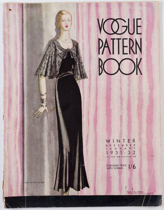 VOGUE PATTERN book December 1931 GEORGES LEPAPE Fashion WINTER Art Deco UK Women