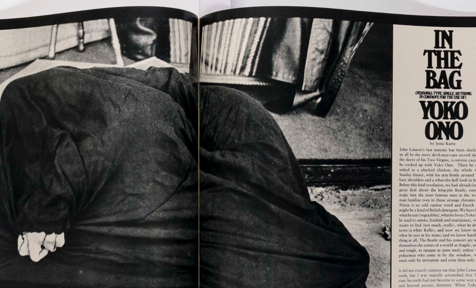 Yoko Ono JOHN LENNON Jeanloup Sieff NOVA music fashion magazine CAROLINE BAKER