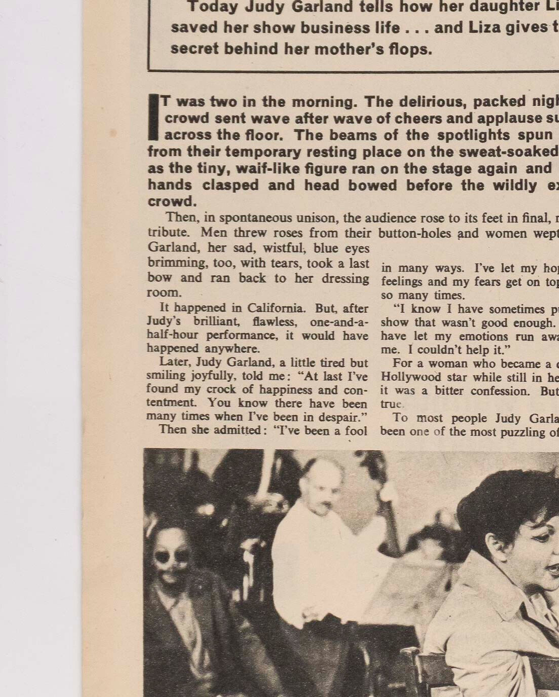 JUDY GARLAND Liza Minnelli SHEILA SCOTT The Fugitive MRS KIMBLE Titbits magazine