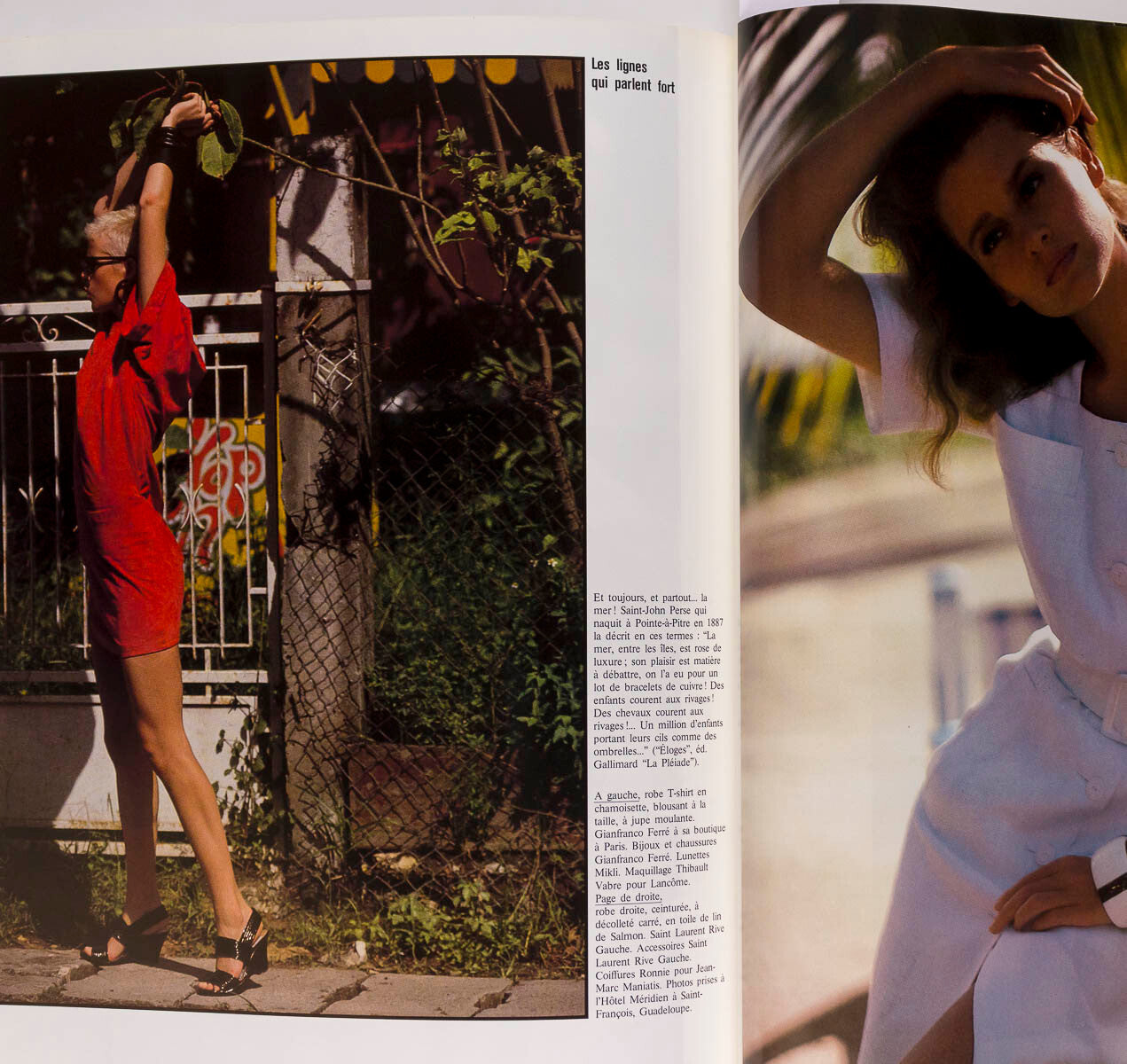 Paulina Porizkova LEE MILLER Tina Chow PARIS VOGUE Mars 1986 Helmut Newton ALAIA