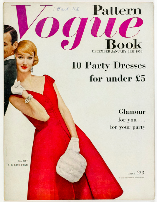Vogue Magazine Pattern book 1958 XMAS Jean Patou KAZAN Jacqmar NINA RICCI vtg UK