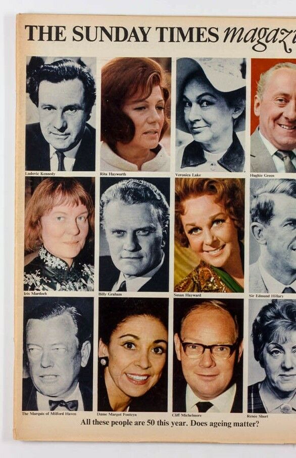 Rita Hayworth DIANE ARBUS Joan Crawford VERONICA LAKE vtg SUNDAY TIMES MAGAZINE