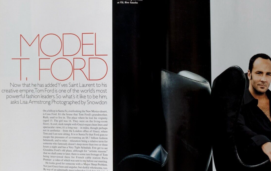 Naomi Campbell TOM FORD Sarah Jessica Parker VOGUE February 2001 Hannelore Knuts