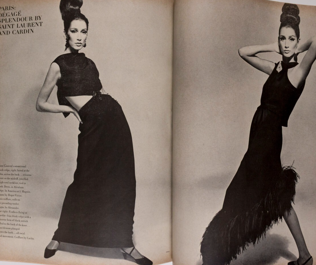 MARISA BERENSON Veruschka PENN Vogue September 1965 Fellini COLLECTIONS Barzini
