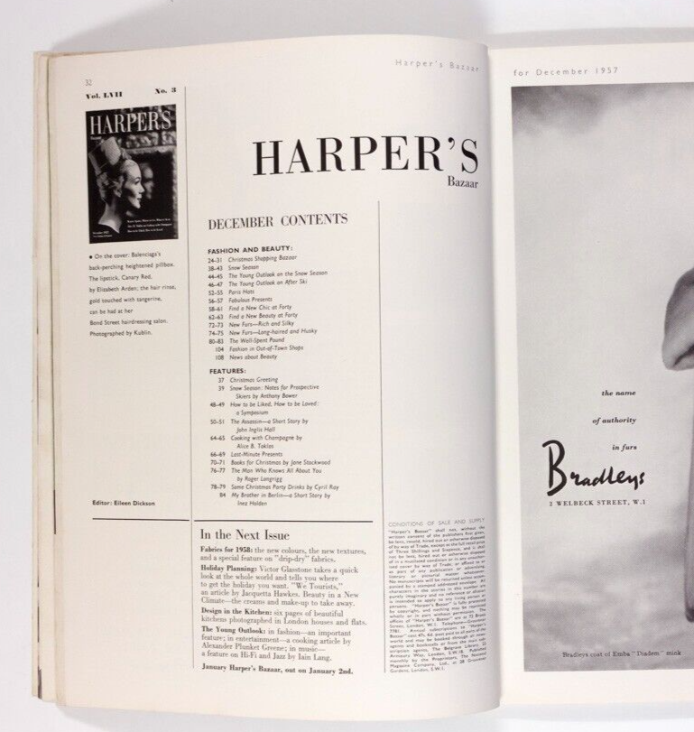 Balenciaga SUZY PARKER Avedon ST MORITZ Christian Dior tribute UK Harpers Bazaar