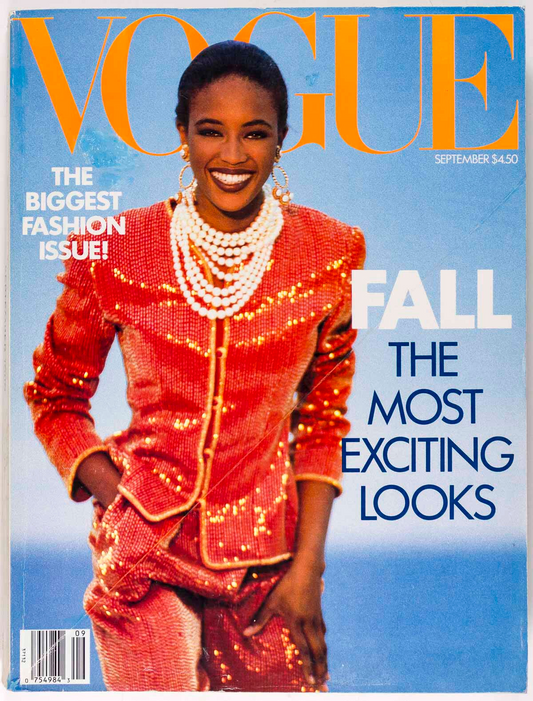 NAOMI CAMPBELL 1st black September US Vogue model DEMARCHELIER Tatjana Patitz MJ