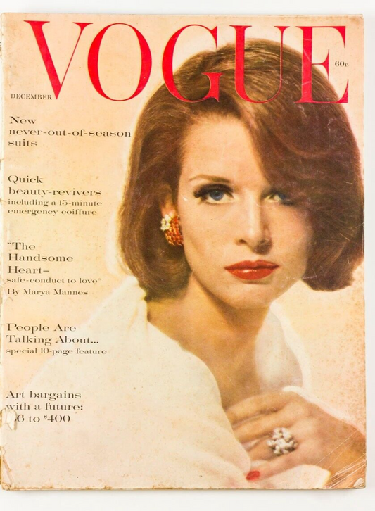 LISA BIGELOW Jacqueline de Ribes GLORIA VANDERBILT Vogue Dec 1959 Jane Fonda VTG