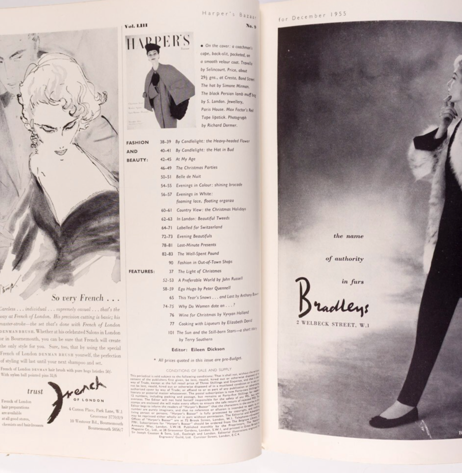Anne Gunning TOM KUBLIN Brando HARPERS BAZAAR December 1955 Vyvyan Holland TWEED