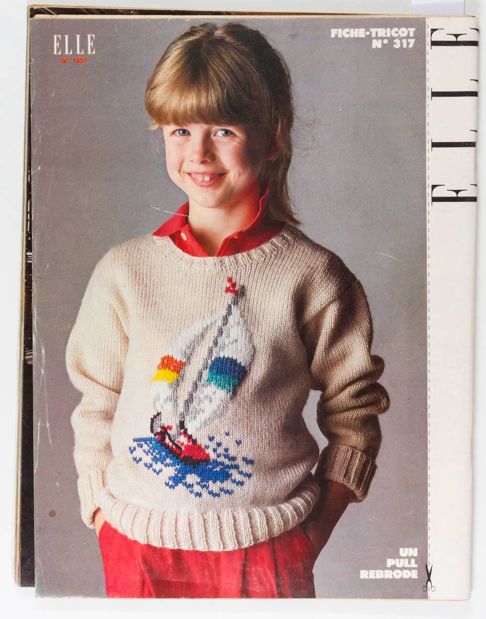 SYLVIE VARTAN Nobel Prize SWIMWEAR Elle June 29 1981 Childrens knitwear 1851 vtg