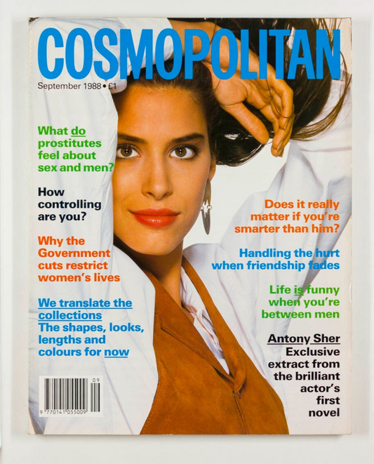 Antony Sher SONYA Collections COSMOPOLITAN September 1988 Trends 80s FASHION vtg