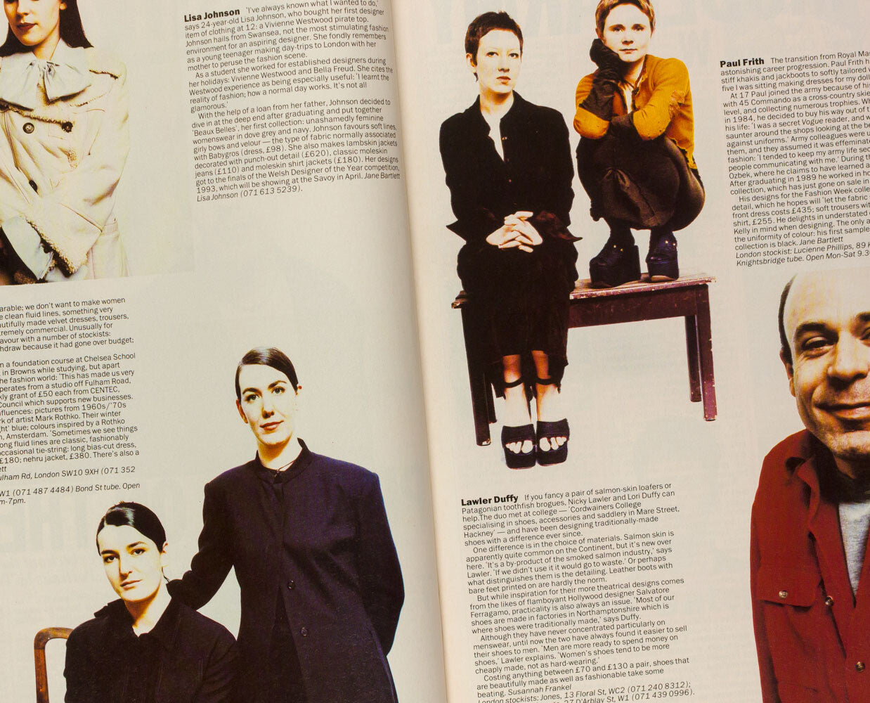 Kate Moss KRISTEN McMENAMY Patricia Hartmann LFW Harry Enfield TIME OUT magazine