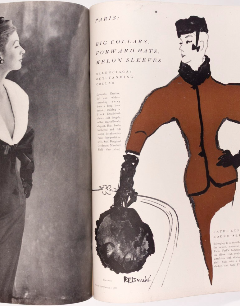 Dovima DIANE ARBUS Balenciaga VOGUE September 1953 Jean Patchett SUZY PARKER vtg