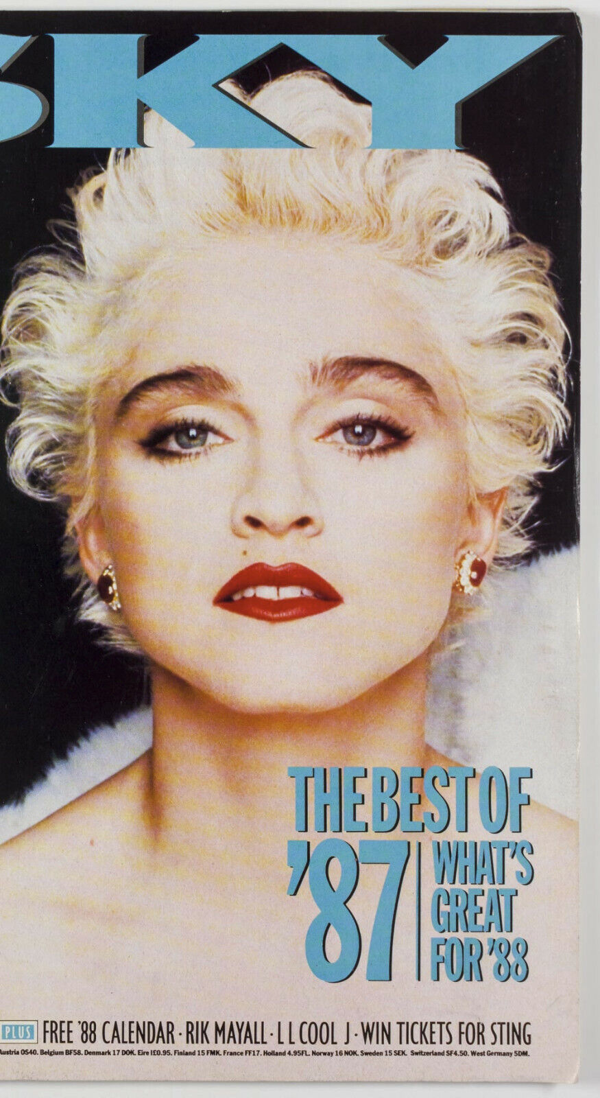 MADONNA Rik Mayall MATT DILLON Miranda Richardson NAOMI CAMPBELL Sky magazine UK