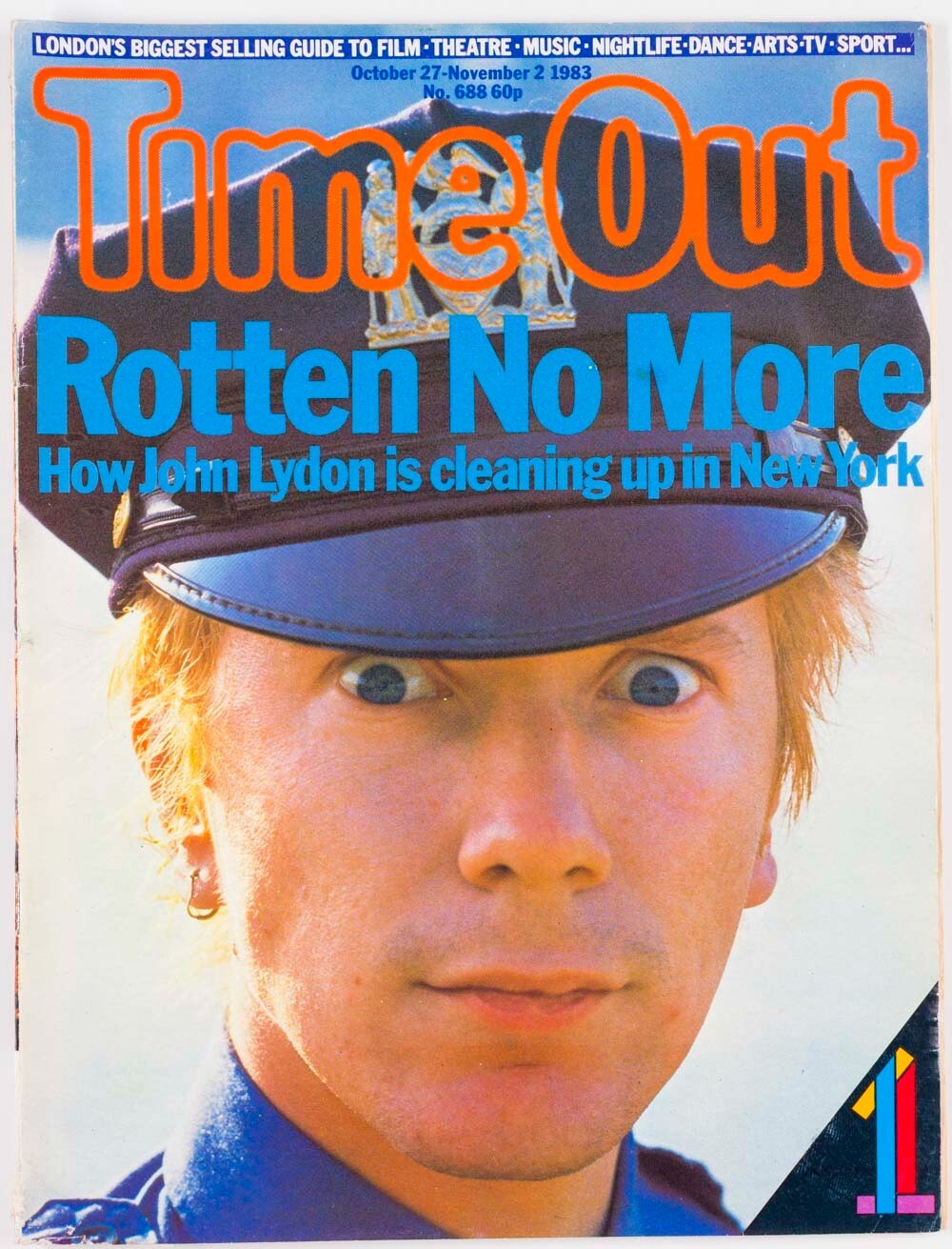 John Lydon SEX PISTOLS PiL - TIME OUT magazine October 1983 London JOHNNY ROTTEN
