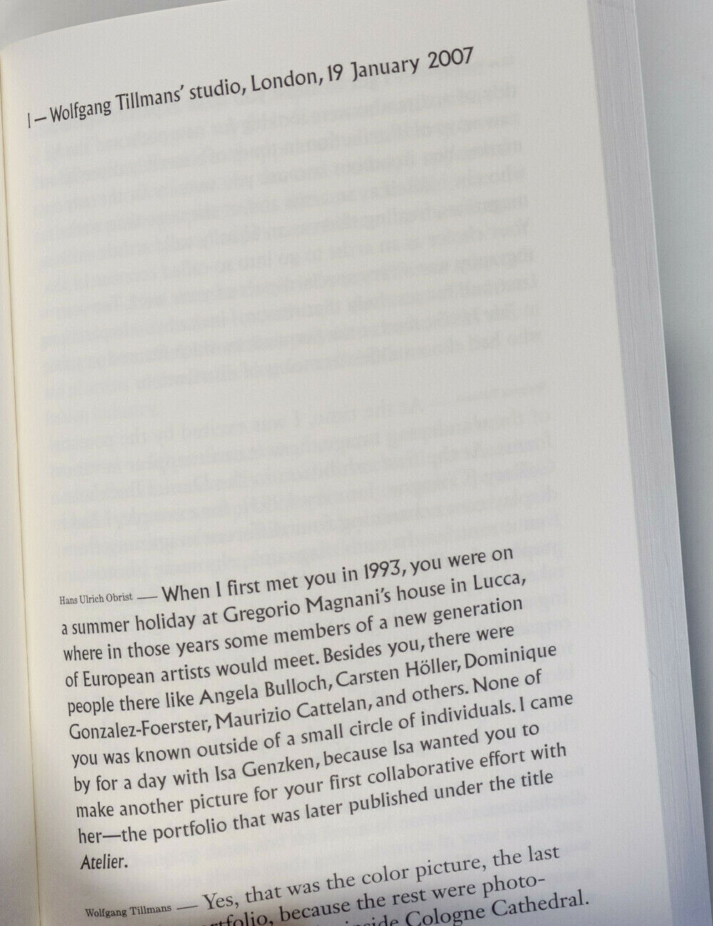 WOLFGANG TILLMANS Hans Ulrich Obrist BOOK Conversation Series No. 6 ENGLISH TEXT