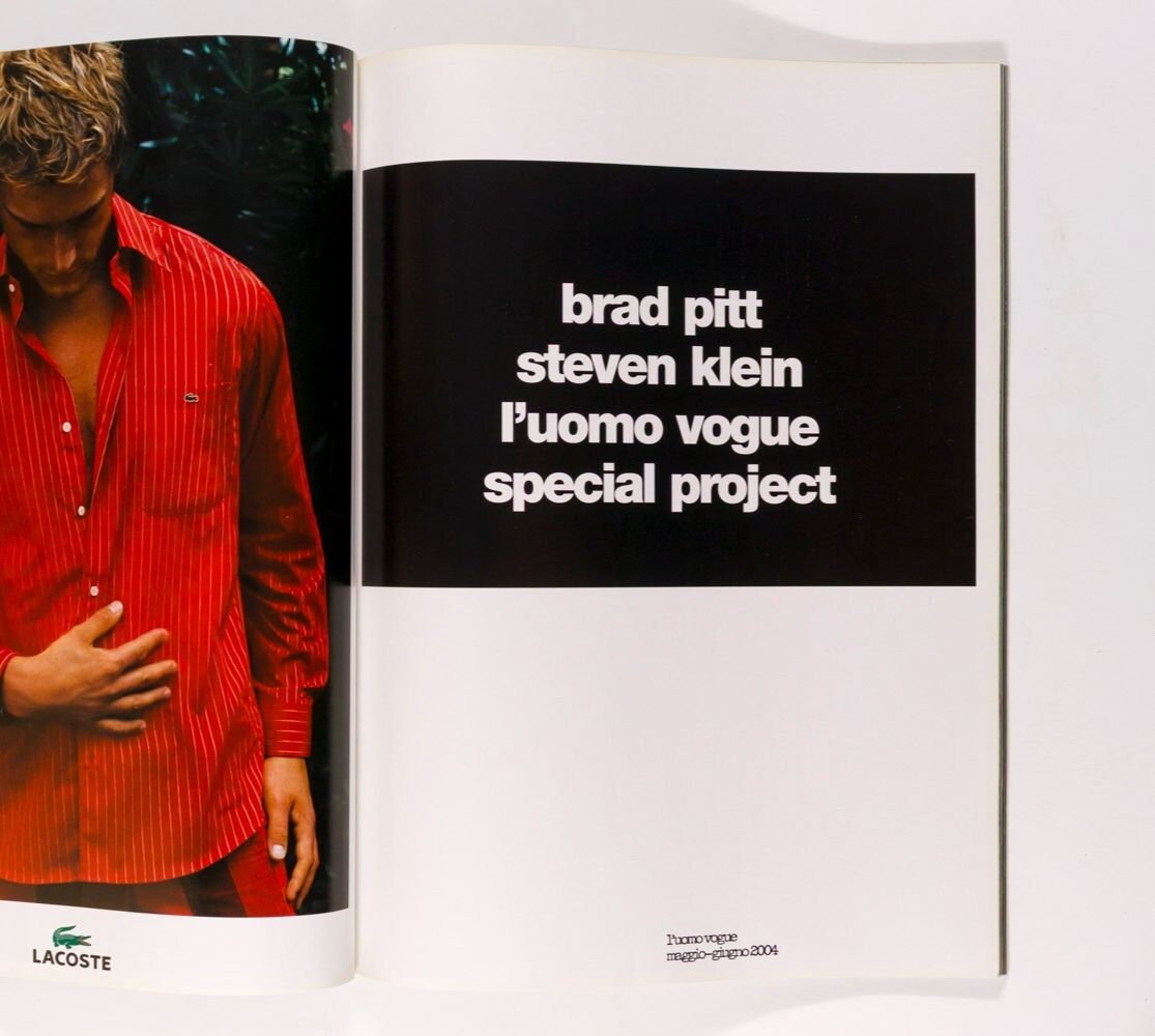 Brad Pitt STEVEN KLEIN James Spader L'UOMO VOGUE May 2004 Kevin Bacon BLONDE 351