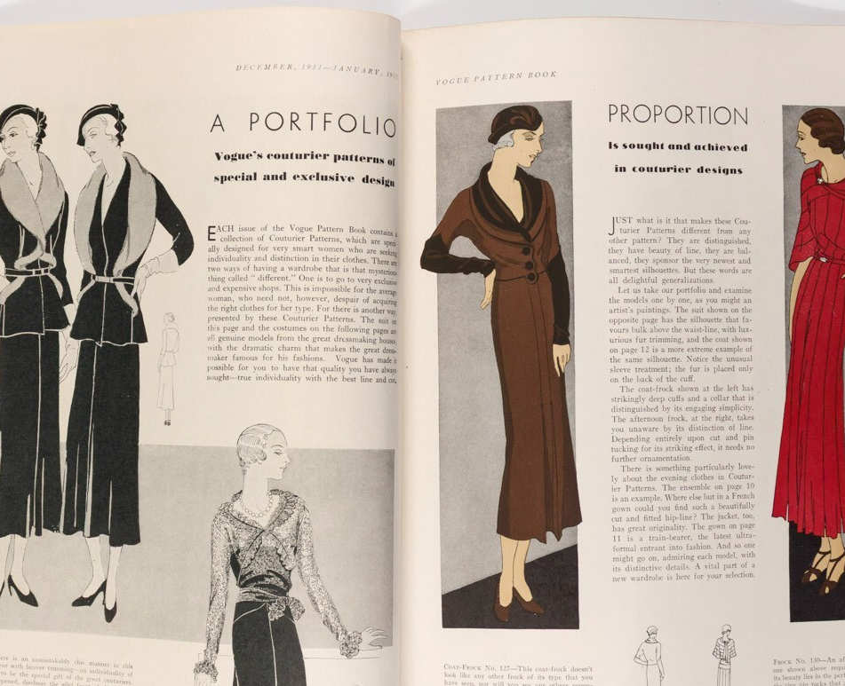 VOGUE PATTERN book December 1931 GEORGES LEPAPE Fashion WINTER Art Deco UK Women
