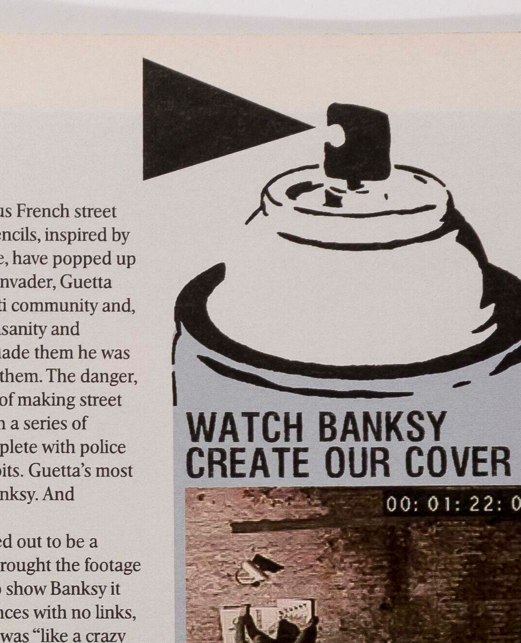 Banksy exclusive Surveillance Monkey SUNDAY TIMES MAGAZINE February 2010 UK ART