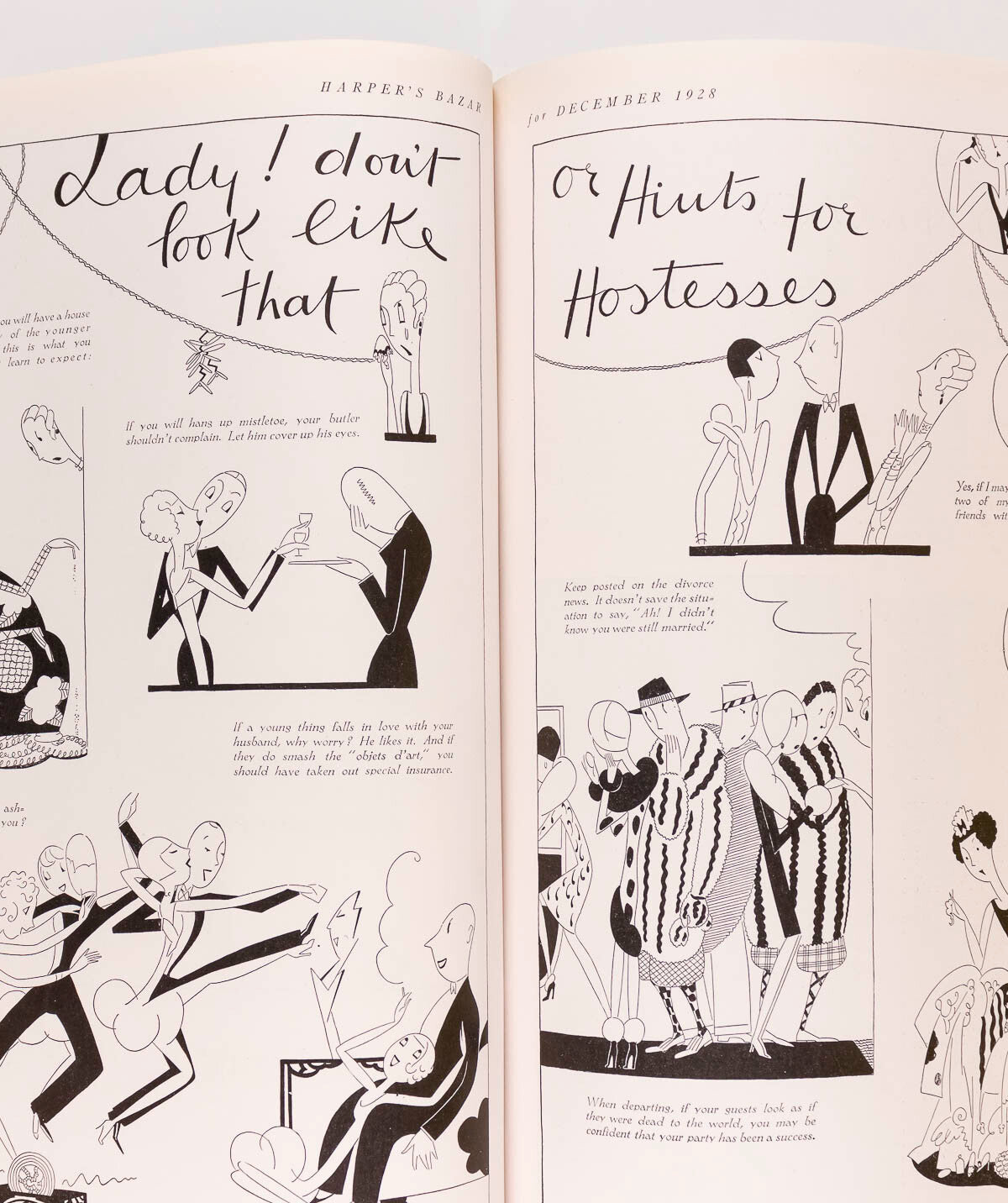 ERTE Schiaparelli ART DECO vtg HARPERS BAZAAR December 1928 Louise Boulanger US