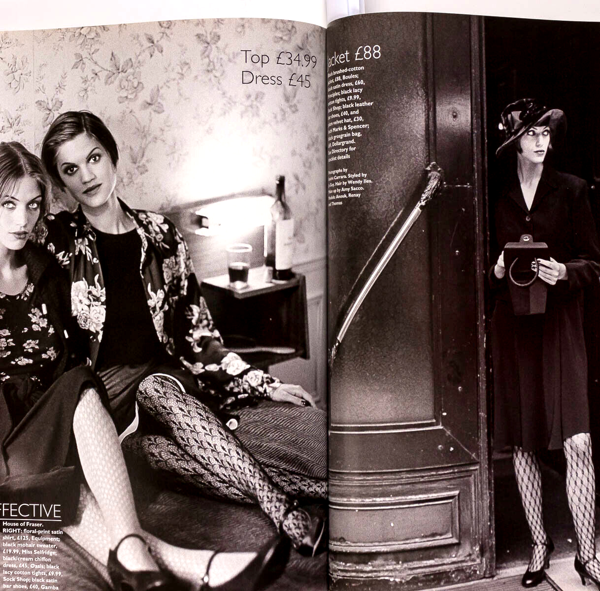 Tatjana Patitz LAETITIA CASTA Perry Ogden MARIE CLAIRE UK Dec 1994 Liberace DKNY