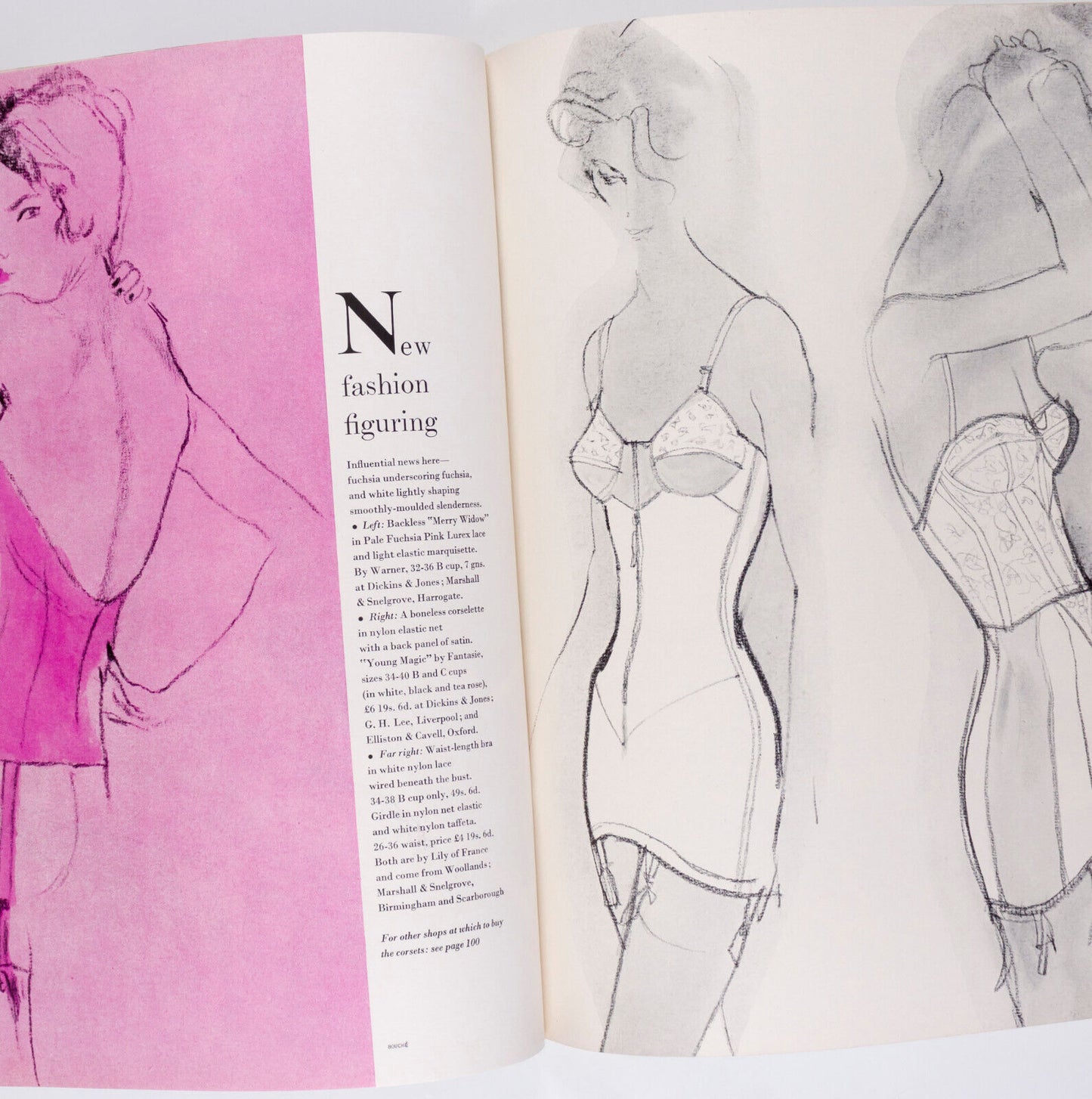 Marie Helene Arnaud NORMAN PARKINSON Helmut Newton RENE BOUCHE vtg FUCHSIA VOGUE