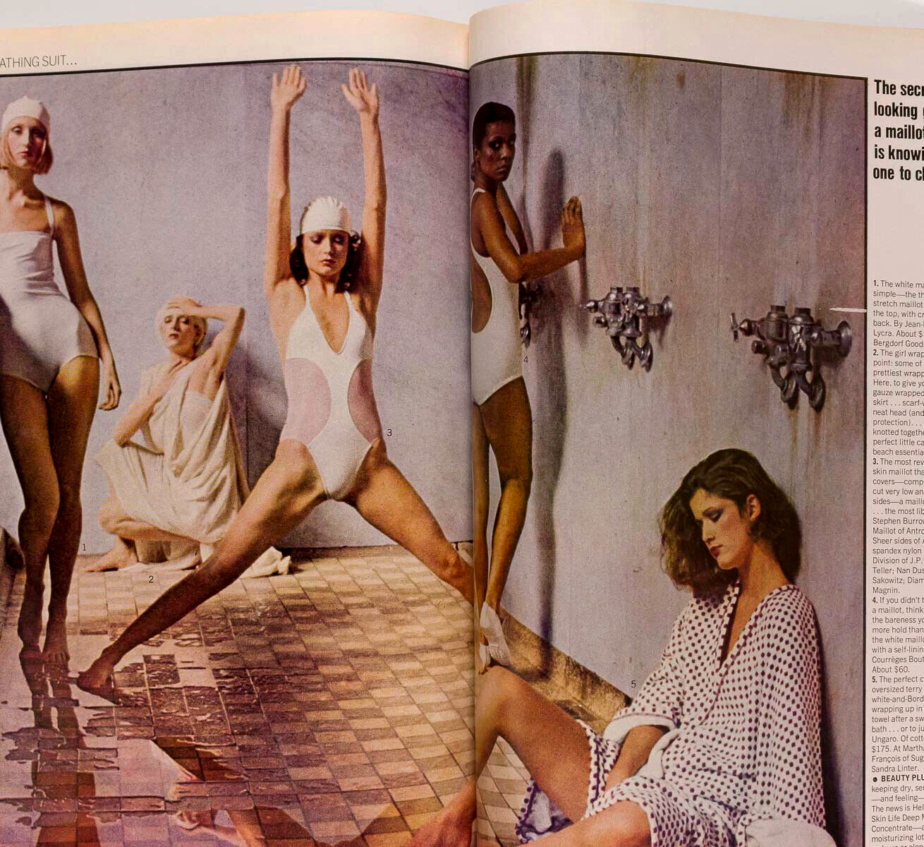 Lisa Taylor DEBORAH TURBEVILLE Helmut Newton VOGUE May 1975 Susan Sontag AVEDON