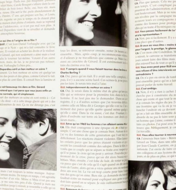 CAROLE BOUQUET Depardieu NAOMI CAMPBELL Mulder HELENA CHRISTENSEN Elle magazine