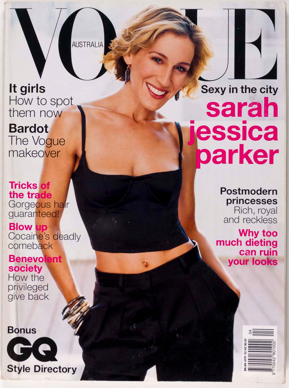 SARAH JESSICA PARKER Sophie Monk DELPHINE BAFORT Vogue Australia 2002 April FEB