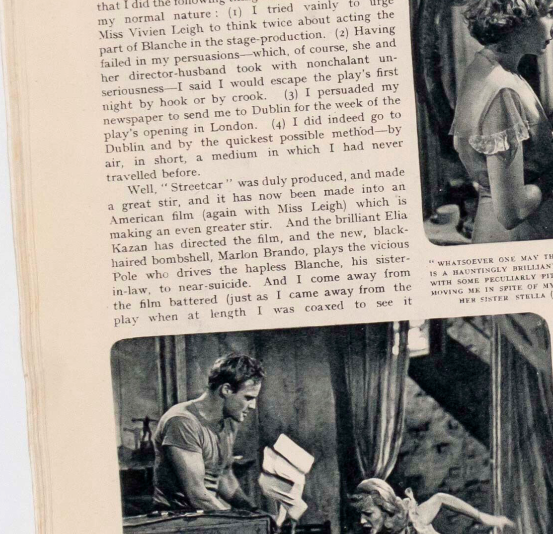 VIVIEN LEIGH Marlon Brando A STREETCAR NAMED DESIRE Rare SOCIETY film magazine