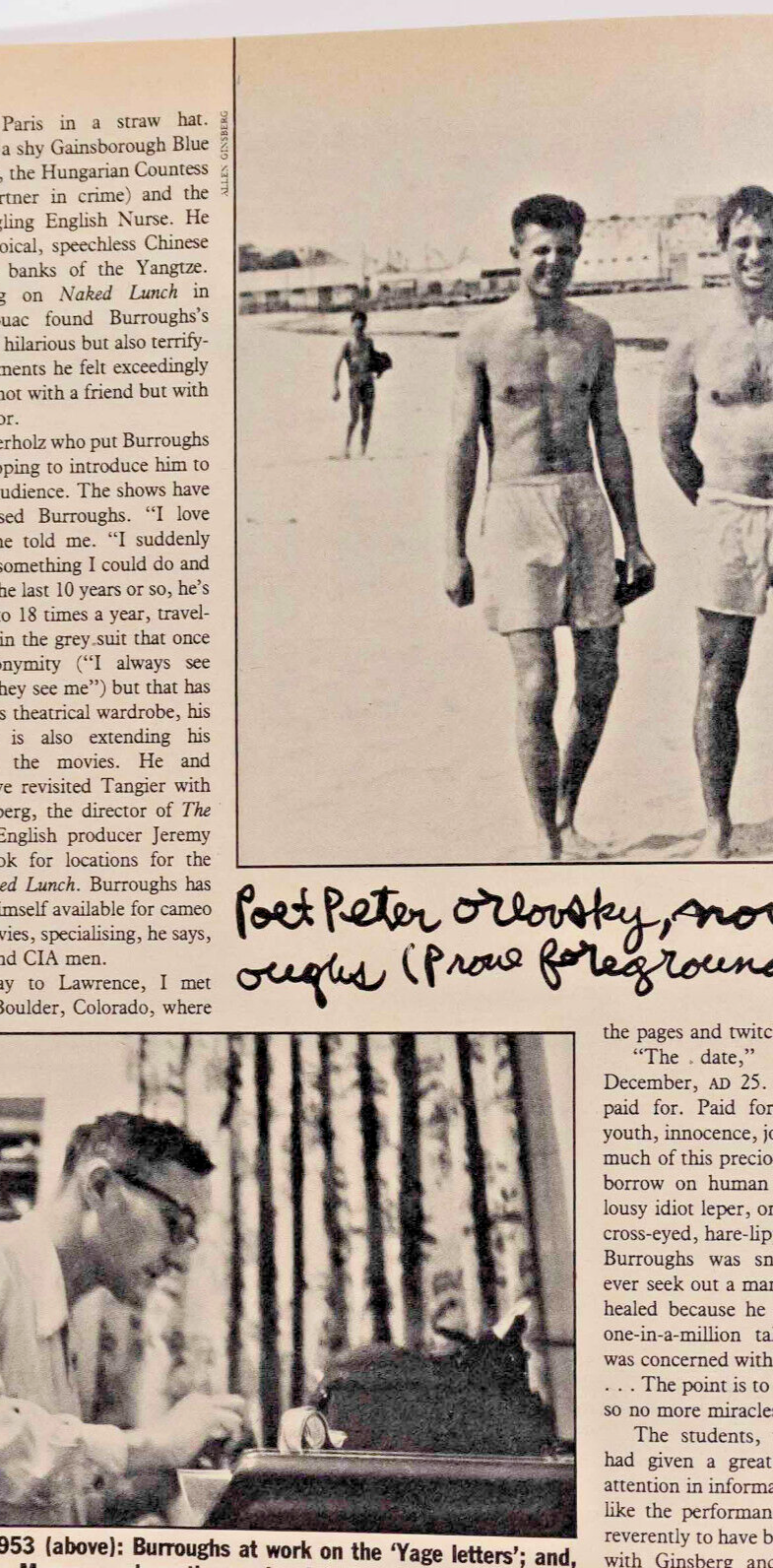 William Burroughs PORTRAIT AUTHOR AS GUNMAN Godfrey Smith SUNDAY TIMES magazine